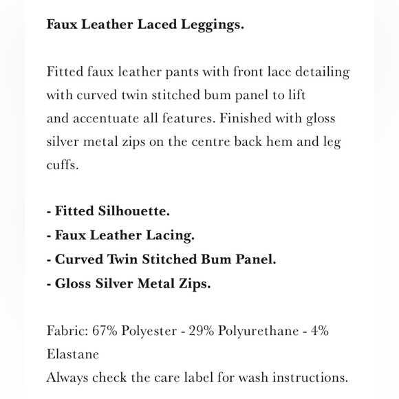 Faux Leather Laced Leggings - Picture 6 of 6